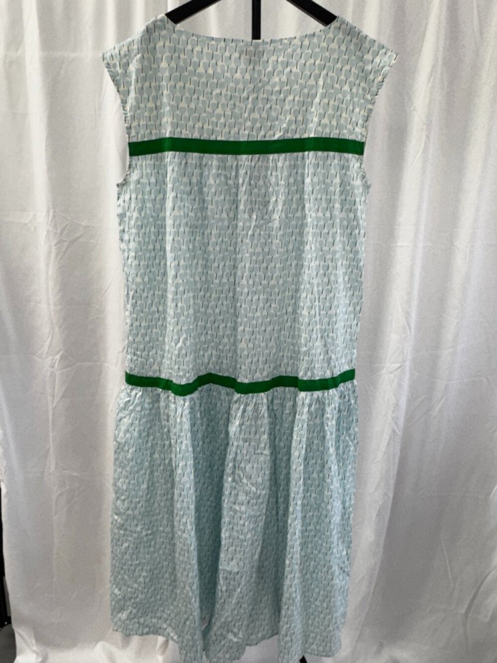Pink Chicken Krista Cottagecore Floral Maxi Kaftan Prairie Dress Blue Tulips - Picture 7 of 15